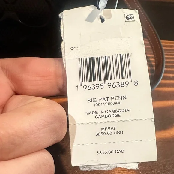 Coach Sig Pat Penn Black Embossed Shoulder Bag - Picture 2 of 10